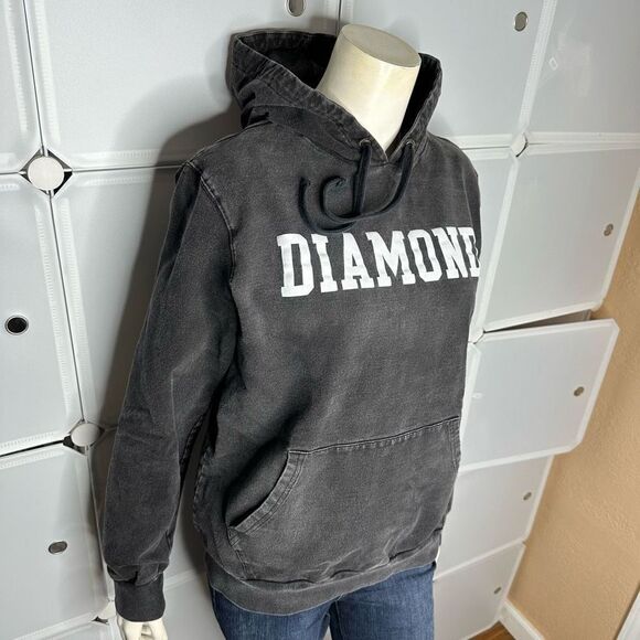 Diamond Supply Co. Drexel Faded Black Wash Spellout Logo Pullover Hoodie Size S - Picture 11 of 11